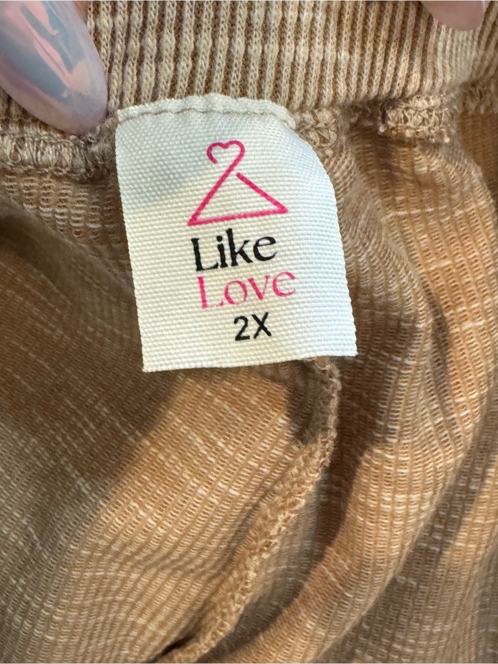 Like Love Cozy Two-Piece Hooded Lounge Set in Heathered Taupe Sz 2X - Picture 6 of 8